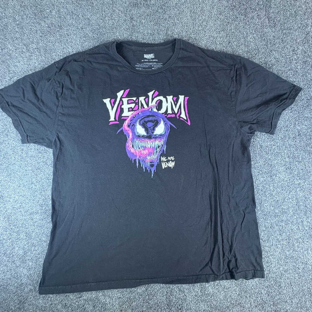 Marvel Slobbers T-Shirt Mens 2X 50-52 Black We Are Venom Graphic Print Cotton